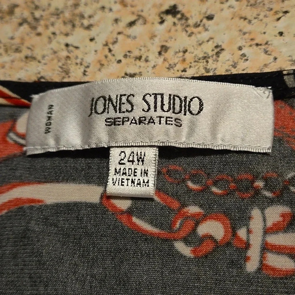 Jones Studio Womens Chain Print Tank Top Size 2X (tagged 24W) - Picture 6 of 8